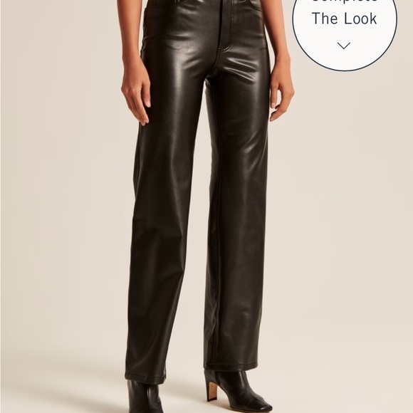 Abercrombie & Fitch Pants - Abercrombie 90's straight vegan leather pants